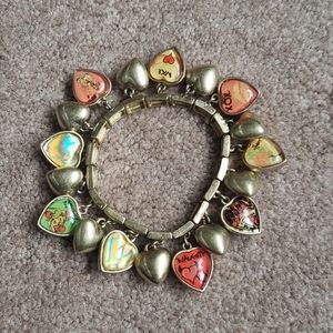 Betsey Johnson rare gold stretch charm bracelet.
